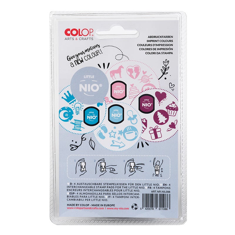 Dynkassetter 4-färger Pastell, Colop A & C Little NIO
