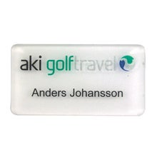 Namnbricka plexi, 60x30 mm, vitfrostad, 4-färgs