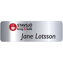 Namnbricka stål, 76x25 mm, Blank, 4-färgs