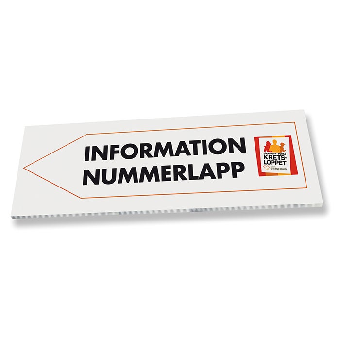 Kanalplastskylt - 5 mm - upp till 3500 cm²