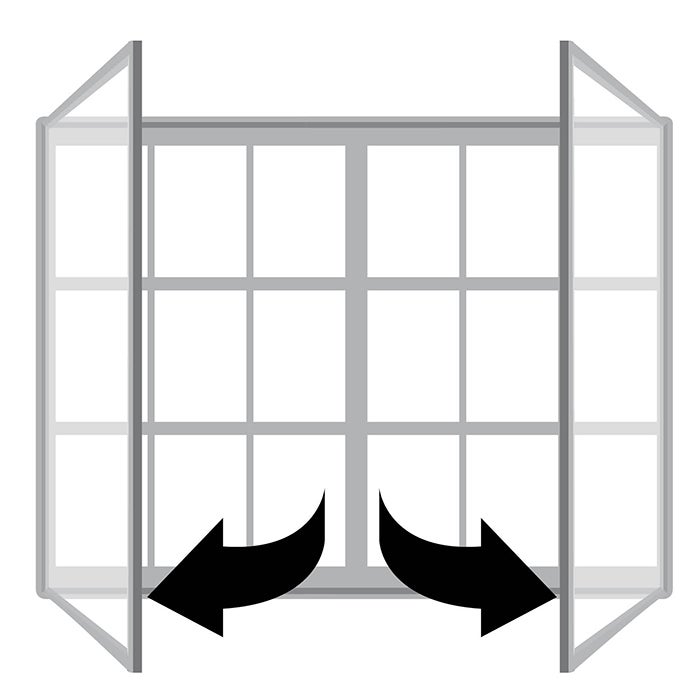 Informationstavla 1400x1050 mm – Tradition 2-dörr, Plexichoc, svart