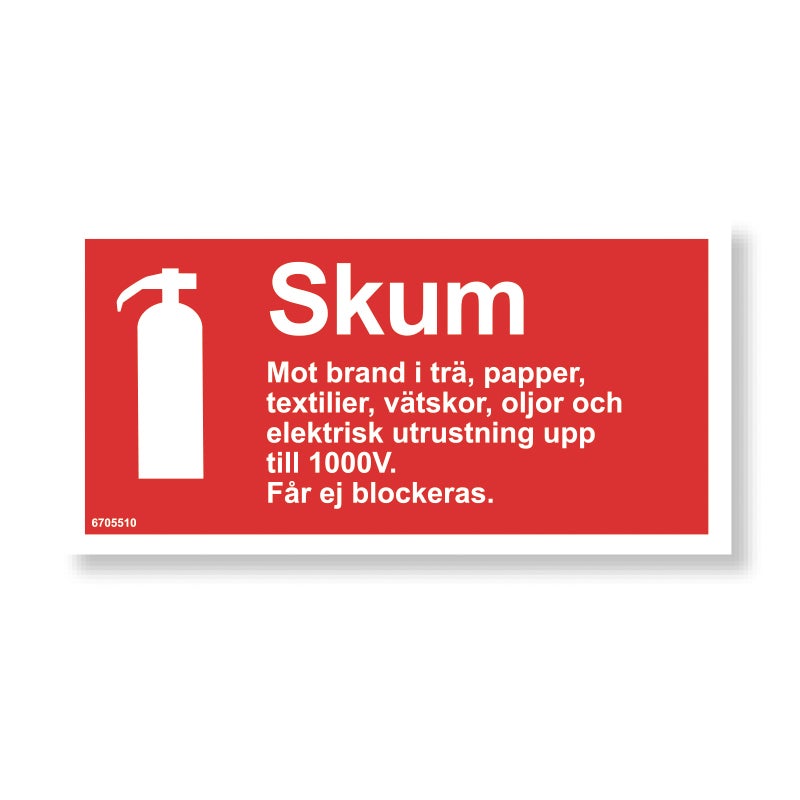 Typskylt Skum 200x100 mm – Plast