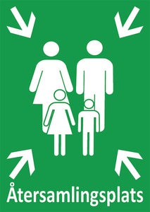 Påbudsskylt Återsamlingsplats 420x297 mm – Aluminium