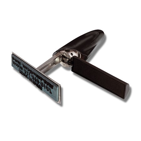 Stämpelpenna 33x8 mm – Stamp Writer Standard, Svart stämpelfärg / Röd penna