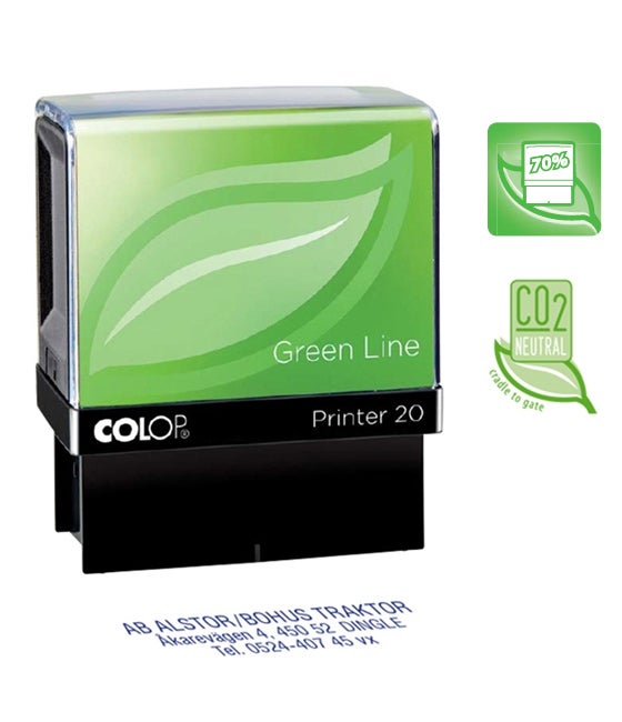 Stämpel 38x14 mm – Colop Green Line Printer 20, Blå