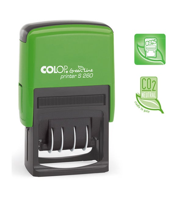 Datumstämpel 45x25 mm – Colop Printer S260 Green Line, Blå