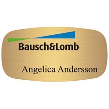 Namnbricka metall, 63x32 mm, mässing, 4-färgs