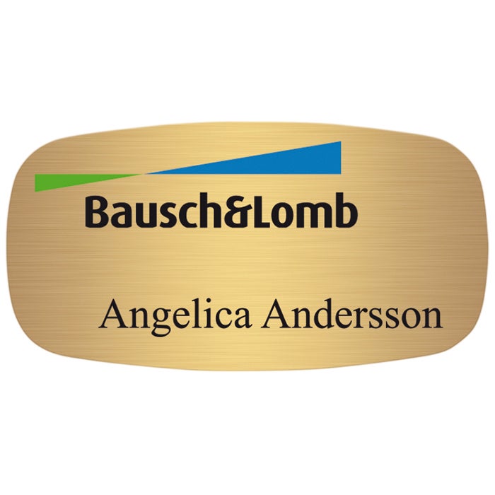 Namnbricka metall, 63x32 mm, mässing, 4-färgs