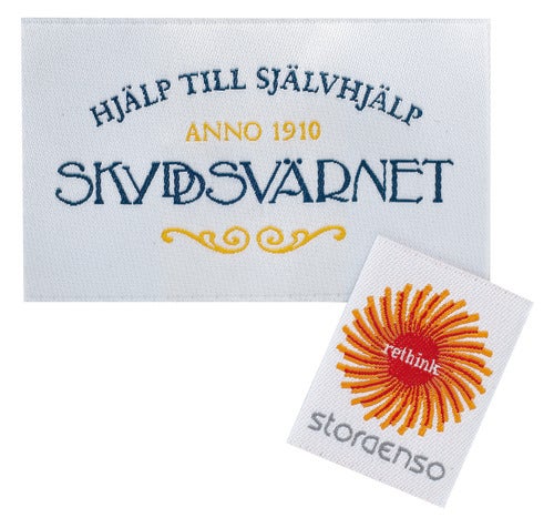 Vävda etiketter 50x80 mm