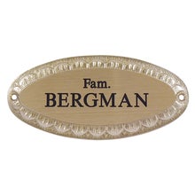 Graverad dörrskylt 166x78 mm – Aluminium, Matt Guld