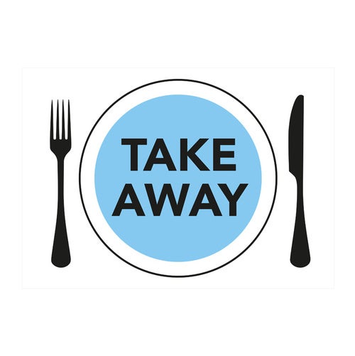 Dekal Take Away Blå/Svart Transparent 297x210 mm – 1st/fp.