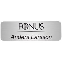 Namnbricka metall, 60x18 mm, silverfärgad, 4-färgs