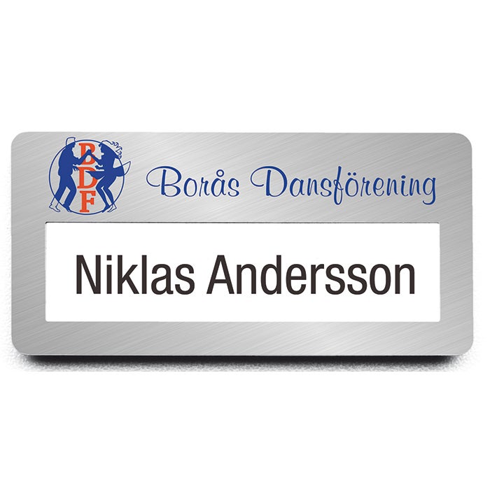 Namnbricka Windows, 75x36 mm, Silverfärgad, 4-färgs