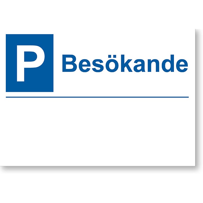 Parkeringsskylt Besökande 210x297 mm – Utan tryckt text/logo