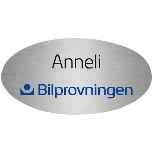 Graverad 3-färgs metall Aluminium Oval Namnbricka