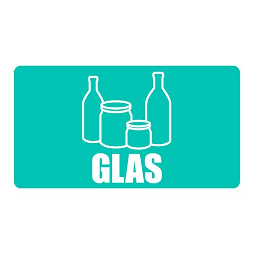 Återvinningsdekal Glas 180x100 mm
