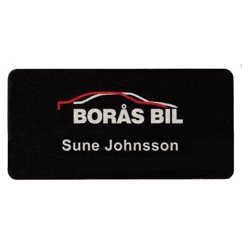 Namnbricka plast, 60x30 mm, Svart, 4-färgs