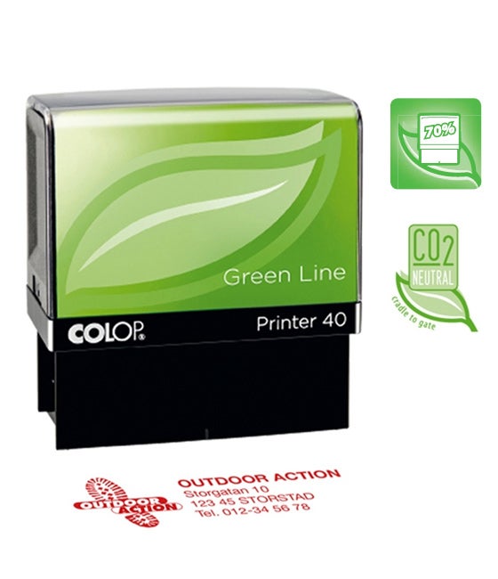 Stämpel 59x23 mm – Colop Green Line Printer 40, Blå