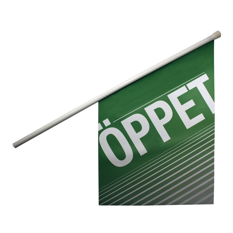 Fasadflagga PVC 40x40x60 cm – ÖPPET Design, med stång
