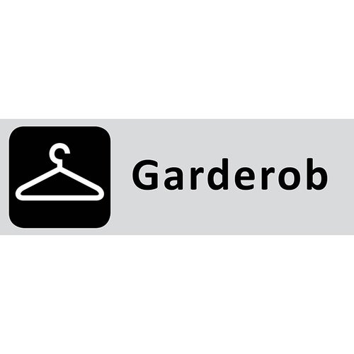 Informationsskylt Garderob 225x80 mm