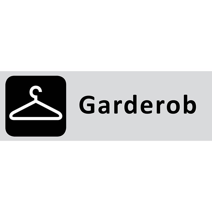 Informationsskylt Garderob 225x80 mm