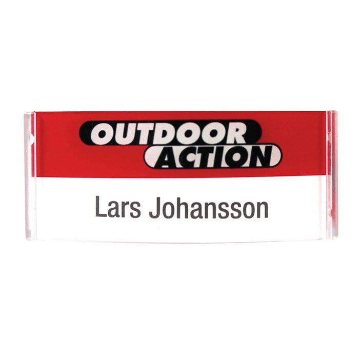 Atlantis transparent Namnbricka otryckt