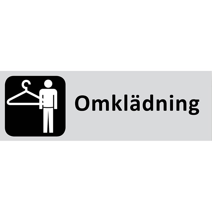 Informationsskylt Omklädning Herr 225x80 mm
